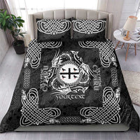 Personalized Flintshire Sir y Fflint Bedding Set Black Four Choughs Celtic-inspired - Wonder Print Shop