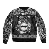 Personalized Flintshire Sir y Fflint Bomber Jacket Black Four Choughs Celtic-inspired - Wonder Print Shop