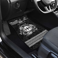 Personalized Flintshire Sir y Fflint Car Mats Black Four Choughs Celtic-inspired - Wonder Print Shop