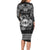 Personalized Flintshire Sir y Fflint Family Matching Long Sleeve Bodycon Dress and Hawaiian Shirt Black Four Choughs Celtic-inspired - Wonder Print Shop