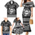 Personalized Flintshire Sir y Fflint Family Matching Mermaid Dress and Hawaiian Shirt Black Four Choughs Celtic-inspired - Wonder Print Shop