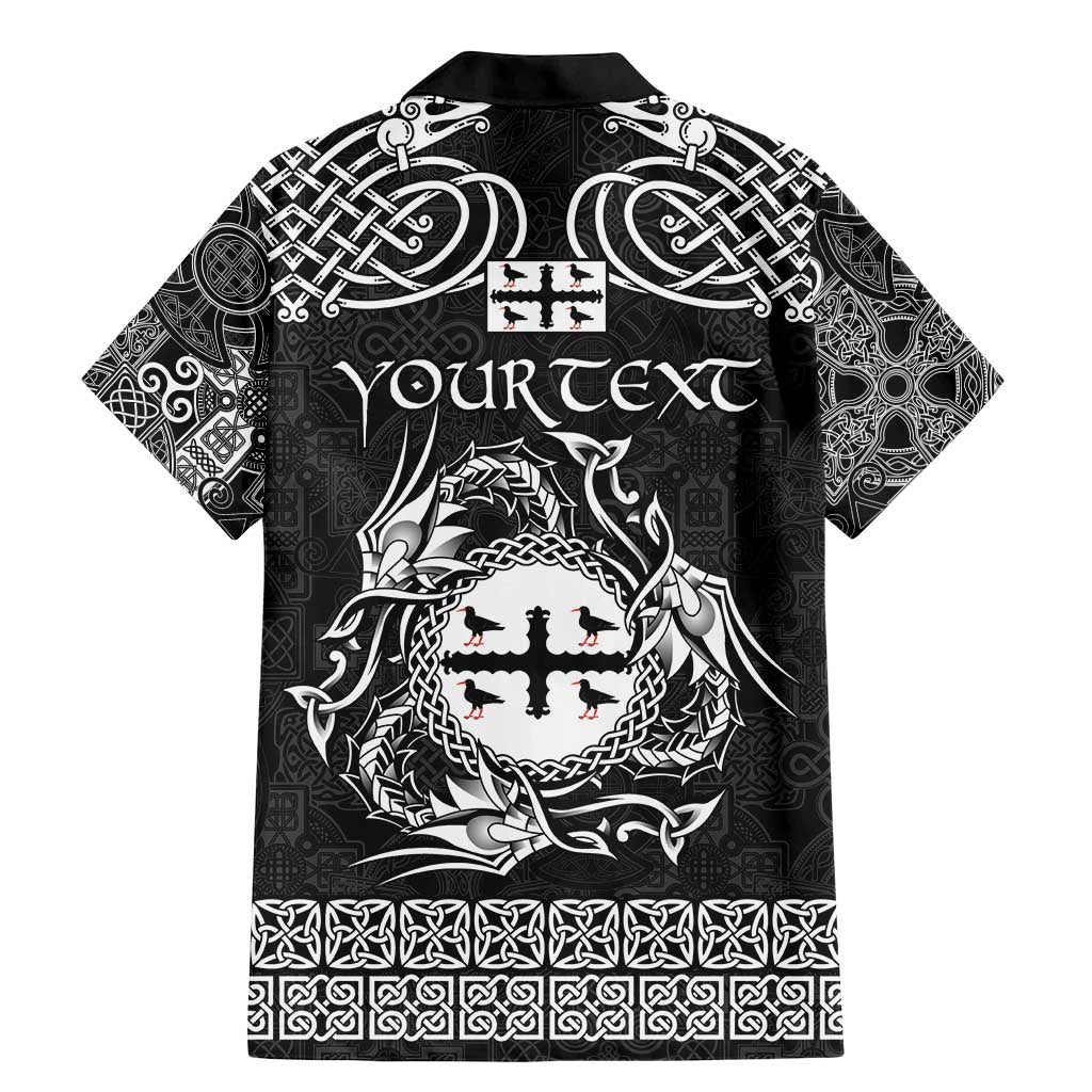 Personalized Flintshire Sir y Fflint Family Matching Mermaid Dress and Hawaiian Shirt Black Four Choughs Celtic-inspired - Wonder Print Shop