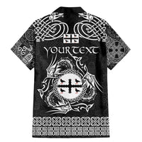Personalized Flintshire Sir y Fflint Family Matching Mermaid Dress and Hawaiian Shirt Black Four Choughs Celtic-inspired - Wonder Print Shop