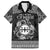 Personalized Flintshire Sir y Fflint Family Matching Off The Shoulder Long Sleeve Dress and Hawaiian Shirt Black Four Choughs Celtic-inspired - Wonder Print Shop