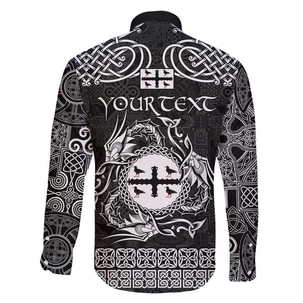 Personalized Flintshire Sir y Fflint Family Matching Puletasi and Hawaiian Shirt Black Four Choughs Celtic-inspired - Wonder Print Shop