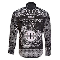 Personalized Flintshire Sir y Fflint Family Matching Puletasi and Hawaiian Shirt Black Four Choughs Celtic-inspired - Wonder Print Shop