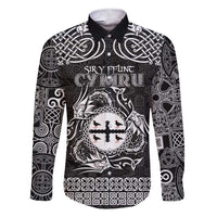 Personalized Flintshire Sir y Fflint Family Matching Short Sleeve Bodycon Dress and Hawaiian Shirt Black Four Choughs Celtic-inspired - Wonder Print Shop