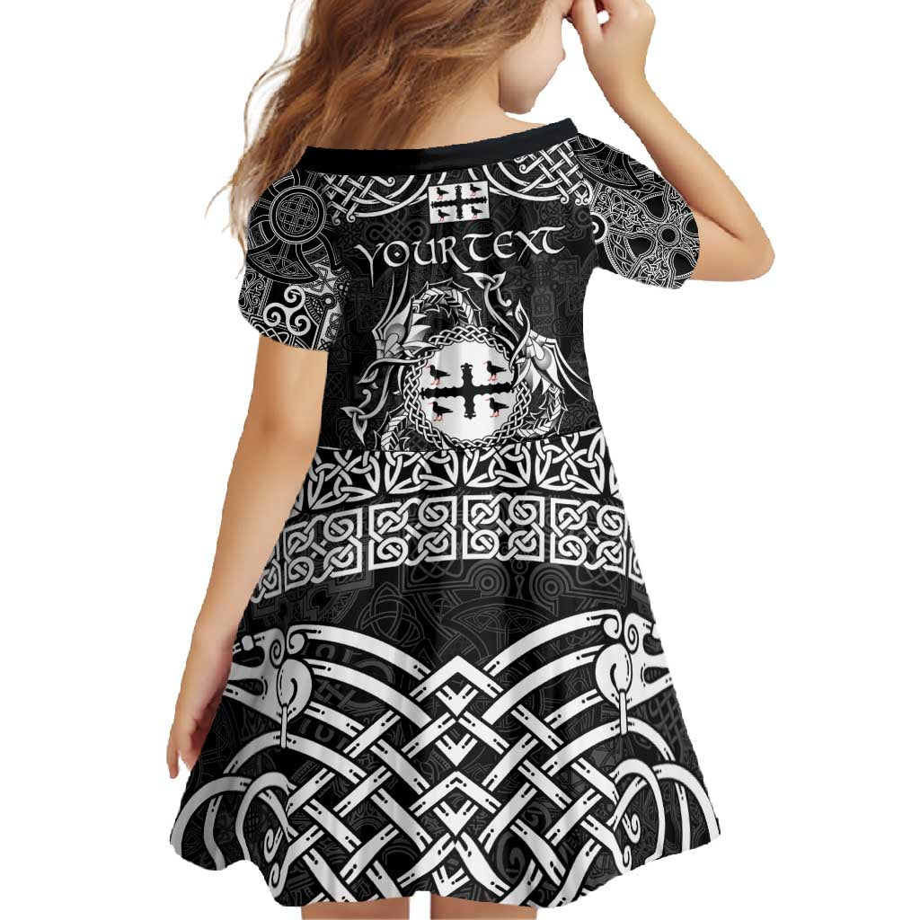 Personalized Flintshire Sir y Fflint Family Matching Summer Maxi Dress and Hawaiian Shirt Black Four Choughs Celtic-inspired - Wonder Print Shop