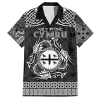 Personalized Flintshire Sir y Fflint Hawaiian Shirt Black Four Choughs Celtic-inspired - Wonder Print Shop