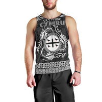 Personalized Flintshire Sir y Fflint Men Tank Top Black Four Choughs Celtic-inspired - Wonder Print Shop