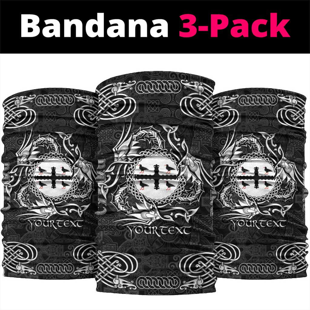 Personalized Flintshire Sir y Fflint Neck Gaiter Black Four Choughs Celtic-inspired - Wonder Print Shop