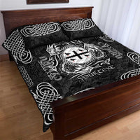 Personalized Flintshire Sir y Fflint Quilt Bed Set Black Four Choughs Celtic-inspired - Wonder Print Shop
