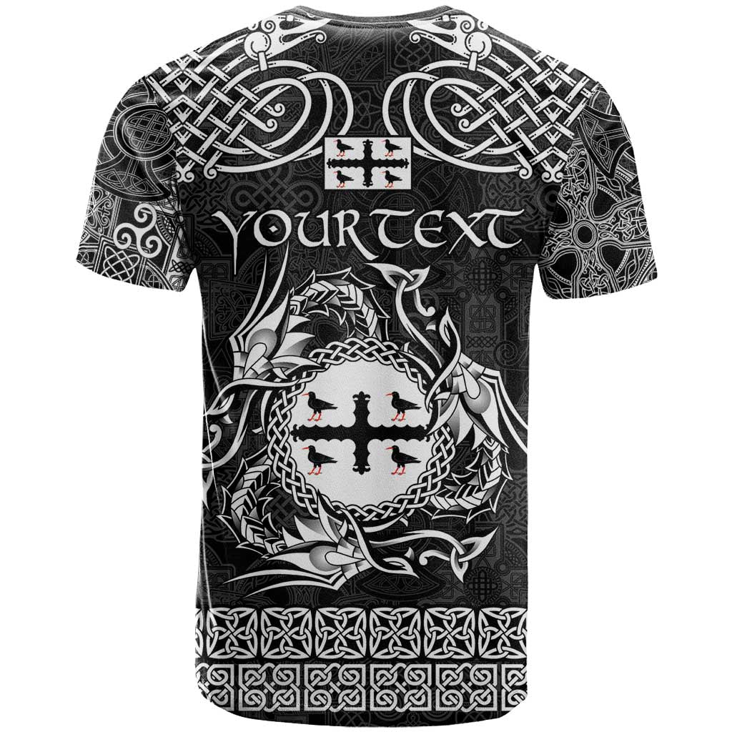 Personalized Flintshire Sir y Fflint T Shirt Black Four Choughs Celtic-inspired - Wonder Print Shop