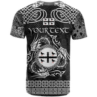 Personalized Flintshire Sir y Fflint T Shirt Black Four Choughs Celtic-inspired - Wonder Print Shop