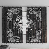 Personalized Flintshire Sir y Fflint Window Curtain Black Four Choughs Celtic-inspired - Wonder Print Shop