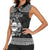 Personalized Flintshire Sir y Fflint Women Sleeveless Polo Shirt Black Four Choughs Celtic-inspired - Wonder Print Shop