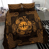 Personalized Flintshire Sir y Fflint Bedding Set Gold Four Choughs Celtic-inspired - Wonder Print Shop