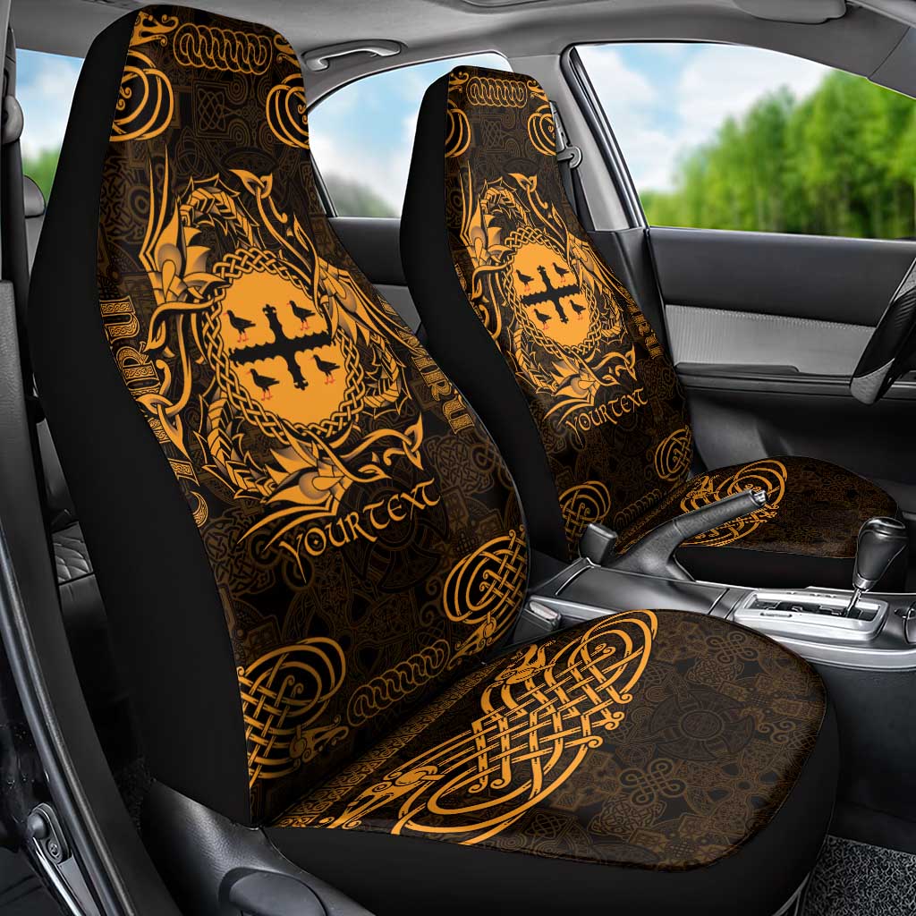 Personalized Flintshire Sir y Fflint Car Seat Cover Gold Four Choughs Celtic-inspired - Wonder Print Shop