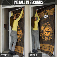 Personalized Flintshire Sir y Fflint Door Cover Gold Four Choughs Celtic-inspired - Wonder Print Shop