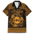 Personalized Flintshire Sir y Fflint Family Matching Off Shoulder Maxi Dress and Hawaiian Shirt Gold Four Choughs Celtic-inspired - Wonder Print Shop