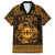 Personalized Flintshire Sir y Fflint Family Matching Short Sleeve Bodycon Dress and Hawaiian Shirt Gold Four Choughs Celtic-inspired - Wonder Print Shop