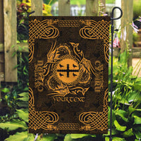 Personalized Flintshire Sir y Fflint Garden Flag Gold Four Choughs Celtic-inspired - Wonder Print Shop