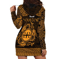 Personalized Flintshire Sir y Fflint Hoodie Dress Gold Four Choughs Celtic-inspired - Wonder Print Shop