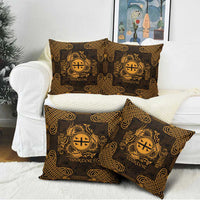 Personalized Flintshire Sir y Fflint Pillow Cover Gold Four Choughs Celtic-inspired - Wonder Print Shop