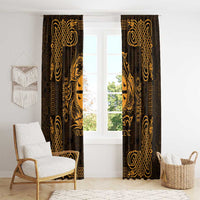 Personalized Flintshire Sir y Fflint Window Curtain Gold Four Choughs Celtic-inspired - Wonder Print Shop
