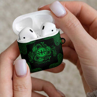 Personalized Flintshire Sir y Fflint AirPods Case Green Four Choughs Celtic-inspired - Wonder Print Shop