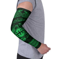 Personalized Flintshire Sir y Fflint Arm Sleeves Green Four Choughs Celtic-inspired - Wonder Print Shop