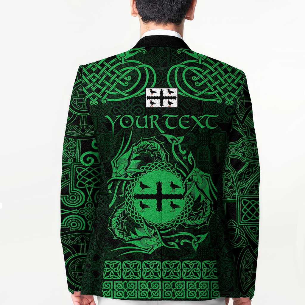 Personalized Flintshire Sir y Fflint Blazer Green Four Choughs Celtic-inspired - Wonder Print Shop