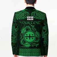 Personalized Flintshire Sir y Fflint Blazer Green Four Choughs Celtic-inspired - Wonder Print Shop