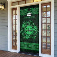 Personalized Flintshire Sir y Fflint Door Cover Green Four Choughs Celtic-inspired - Wonder Print Shop