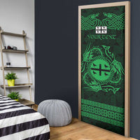 Personalized Flintshire Sir y Fflint Door Cover Green Four Choughs Celtic-inspired - Wonder Print Shop