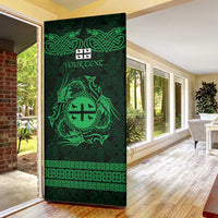 Personalized Flintshire Sir y Fflint Door Cover Green Four Choughs Celtic-inspired - Wonder Print Shop