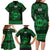 Personalized Flintshire Sir y Fflint Family Matching Long Sleeve Bodycon Dress and Hawaiian Shirt Green Four Choughs Celtic-inspired - Wonder Print Shop