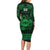 Personalized Flintshire Sir y Fflint Family Matching Long Sleeve Bodycon Dress and Hawaiian Shirt Green Four Choughs Celtic-inspired - Wonder Print Shop