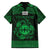 Personalized Flintshire Sir y Fflint Family Matching Off The Shoulder Long Sleeve Dress and Hawaiian Shirt Green Four Choughs Celtic-inspired - Wonder Print Shop
