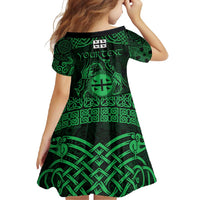 Personalized Flintshire Sir y Fflint Family Matching Off Shoulder Maxi Dress and Hawaiian Shirt Green Four Choughs Celtic-inspired - Wonder Print Shop