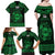 Personalized Flintshire Sir y Fflint Family Matching Off Shoulder Maxi Dress and Hawaiian Shirt Green Four Choughs Celtic-inspired - Wonder Print Shop