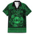 Personalized Flintshire Sir y Fflint Family Matching Off Shoulder Maxi Dress and Hawaiian Shirt Green Four Choughs Celtic-inspired - Wonder Print Shop