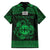 Personalized Flintshire Sir y Fflint Family Matching Off Shoulder Maxi Dress and Hawaiian Shirt Green Four Choughs Celtic-inspired - Wonder Print Shop