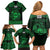 Personalized Flintshire Sir y Fflint Family Matching Off Shoulder Short Dress and Hawaiian Shirt Green Four Choughs Celtic-inspired - Wonder Print Shop