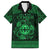 Personalized Flintshire Sir y Fflint Family Matching Short Sleeve Bodycon Dress and Hawaiian Shirt Green Four Choughs Celtic-inspired - Wonder Print Shop
