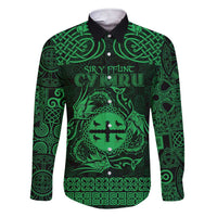 Personalized Flintshire Sir y Fflint Family Matching Short Sleeve Bodycon Dress and Hawaiian Shirt Green Four Choughs Celtic-inspired - Wonder Print Shop