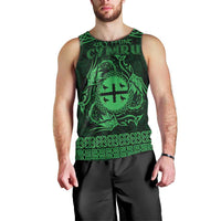 Personalized Flintshire Sir y Fflint Men Tank Top Green Four Choughs Celtic-inspired - Wonder Print Shop