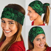 Personalized Flintshire Sir y Fflint Neck Gaiter Green Four Choughs Celtic-inspired - Wonder Print Shop