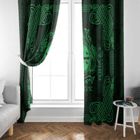 Personalized Flintshire Sir y Fflint Window Curtain Green Four Choughs Celtic-inspired - Wonder Print Shop