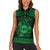 Personalized Flintshire Sir y Fflint Women Sleeveless Polo Shirt Green Four Choughs Celtic-inspired - Wonder Print Shop